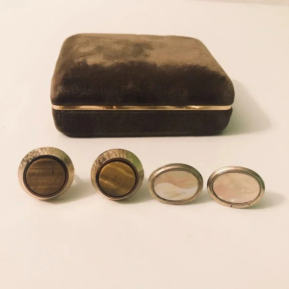 Vintage Cufflinks Dante and  Unmarked Round Oval - Picture 1 of 15